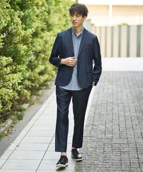 a.v.v / アー・ヴェ・ヴェ テーラードジャケット | 【イージーケア/接触冷感】スマートシャンブレーサマージャケット【ON/OFF兼用】(セットアップ対応） | 詳細2