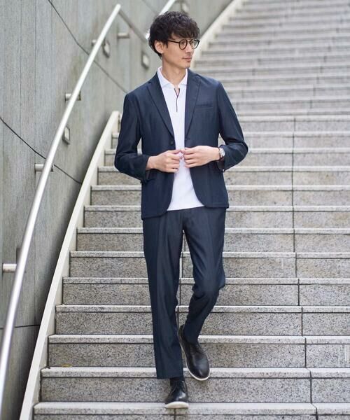 a.v.v / アー・ヴェ・ヴェ テーラードジャケット | 【イージーケア/接触冷感】スマートシャンブレーサマージャケット【ON/OFF兼用】(セットアップ対応） | 詳細4