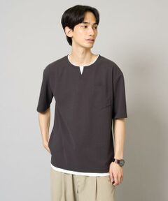 a.v.v / アー・ヴェ・ヴェ カットソー | 【速乾/接触冷感】梨地フェイクレイヤードカットソー