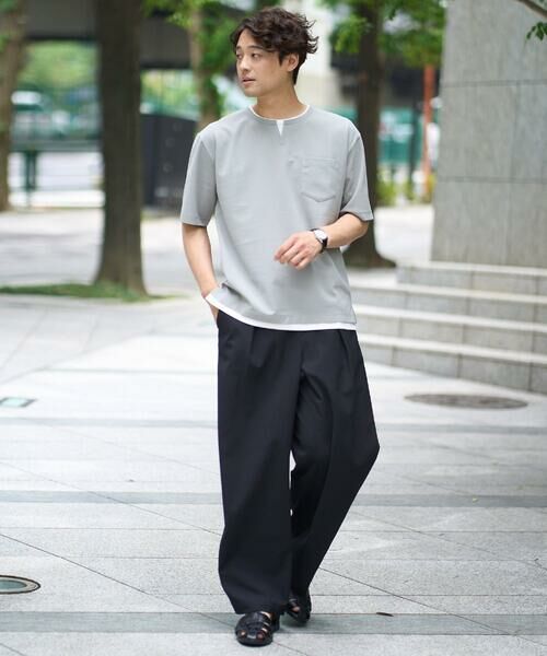 a.v.v / アー・ヴェ・ヴェ カットソー | 【速乾/接触冷感】梨地フェイクレイヤードカットソー | 詳細1