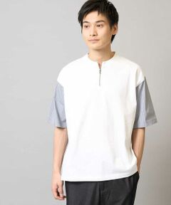 a.v.v / アー・ヴェ・ヴェ カットソー | 【マシンウォッシャブル】ハーフジップバックシャン切替カットソー