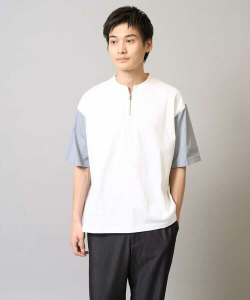 a.v.v / アー・ヴェ・ヴェ カットソー | 【マシンウォッシャブル】ハーフジップバックシャン切替カットソー | 詳細13