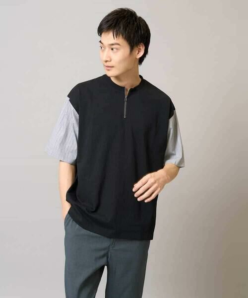 a.v.v / アー・ヴェ・ヴェ カットソー | 【マシンウォッシャブル】ハーフジップバックシャン切替カットソー | 詳細16