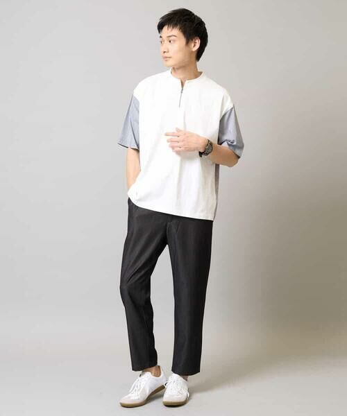 a.v.v / アー・ヴェ・ヴェ カットソー | 【マシンウォッシャブル】ハーフジップバックシャン切替カットソー | 詳細2