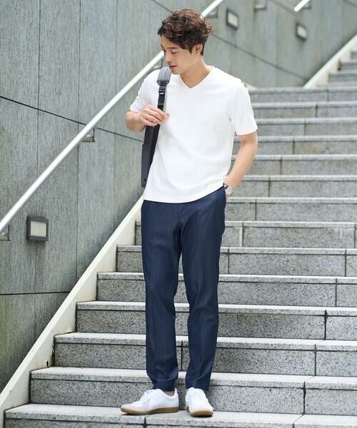 a.v.v / アー・ヴェ・ヴェ チノ・ワークパンツ | 【イージーケア/接触冷感】スマートシャンブレー フルレングス スラックス（セットアップ対応/S〜XL展開） | 詳細3