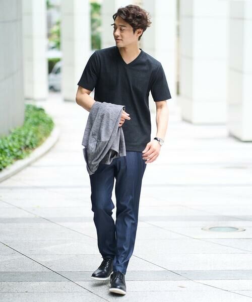 a.v.v / アー・ヴェ・ヴェ チノ・ワークパンツ | 【イージーケア/接触冷感】スマートシャンブレー フルレングス スラックス（セットアップ対応/S〜XL展開） | 詳細4