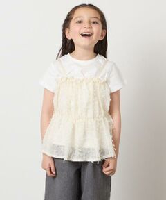 a.v.v / アー・ヴェ・ヴェ カットソー | 【接触冷感/ジメジメ対策】[100-130]シフォンキャミドッキングトップス