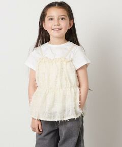 a.v.v / アー・ヴェ・ヴェ カットソー | 【接触冷感/ジメジメ対策】[140-150]シフォンキャミドッキングトップス