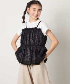 a.v.v / アー・ヴェ・ヴェ カットソー | 【接触冷感/ジメジメ対策】[140-150]シフォンキャミドッキングトップス