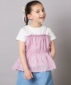 a.v.v / アー・ヴェ・ヴェ カットソー | 【接触冷感/ジメジメ対策】[160]シフォンキャミドッキングトップス