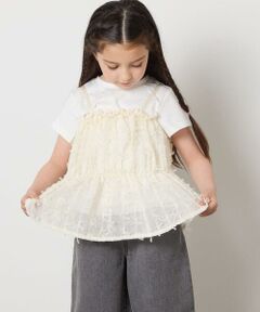 a.v.v / アー・ヴェ・ヴェ カットソー | 【接触冷感/ジメジメ対策】[160]シフォンキャミドッキングトップス