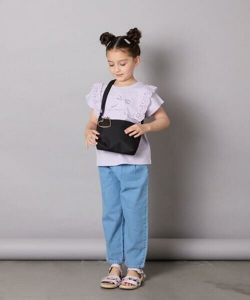 a.v.v / アー・ヴェ・ヴェ カットソー | 【接触冷感/ジメジメ対策/安心の綿100％】[100-150]肩フリルモチーフＴシャツ | 詳細10