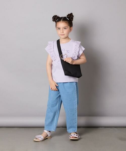 a.v.v / アー・ヴェ・ヴェ カットソー | 【接触冷感/ジメジメ対策/安心の綿100％】[100-150]肩フリルモチーフＴシャツ | 詳細11
