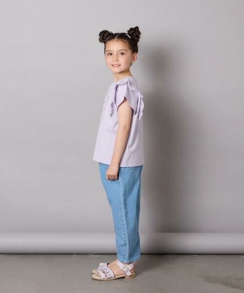 a.v.v / アー・ヴェ・ヴェ カットソー | 【接触冷感/ジメジメ対策/安心の綿100％】[100-150]肩フリルモチーフＴシャツ | 詳細7