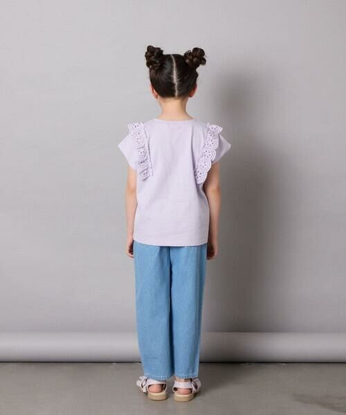 a.v.v / アー・ヴェ・ヴェ カットソー | 【接触冷感/ジメジメ対策/安心の綿100％】[100-150]肩フリルモチーフＴシャツ | 詳細8