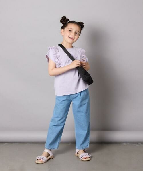 a.v.v / アー・ヴェ・ヴェ カットソー | 【接触冷感/ジメジメ対策/安心の綿100％】[100-150]肩フリルモチーフＴシャツ | 詳細9