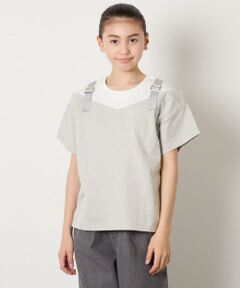 a.v.v / アー・ヴェ・ヴェ カットソー | 【接触冷感/ジメジメ対策】[100-160]バックル付きイレイヤード風Ｔシャツ