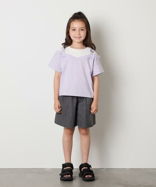 a.v.v / アー・ヴェ・ヴェ カットソー | 【接触冷感/ジメジメ対策】[100-160]バックル付きイレイヤード風Ｔシャツ | 詳細10