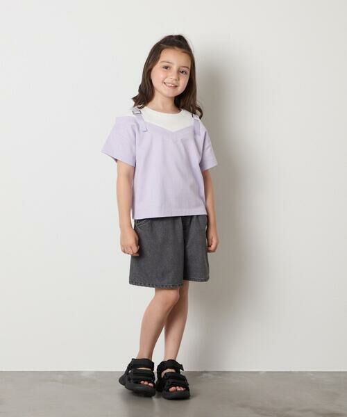 a.v.v / アー・ヴェ・ヴェ カットソー | 【接触冷感/ジメジメ対策】[100-160]バックル付きイレイヤード風Ｔシャツ | 詳細11