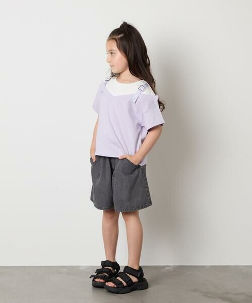 a.v.v / アー・ヴェ・ヴェ カットソー | 【接触冷感/ジメジメ対策】[100-160]バックル付きイレイヤード風Ｔシャツ | 詳細14