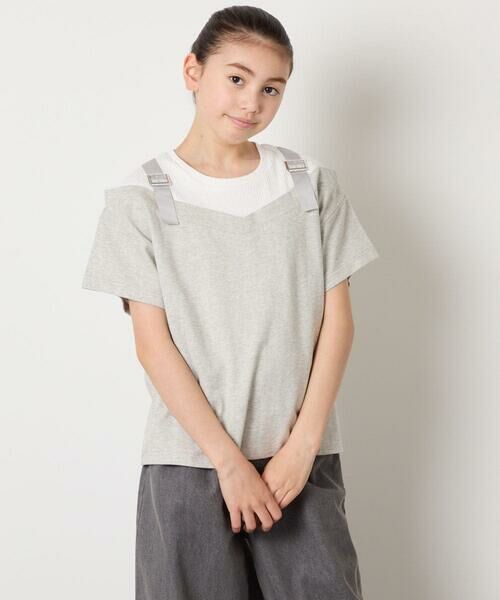 a.v.v / アー・ヴェ・ヴェ カットソー | 【接触冷感/ジメジメ対策】[100-160]バックル付きイレイヤード風Ｔシャツ | 詳細17