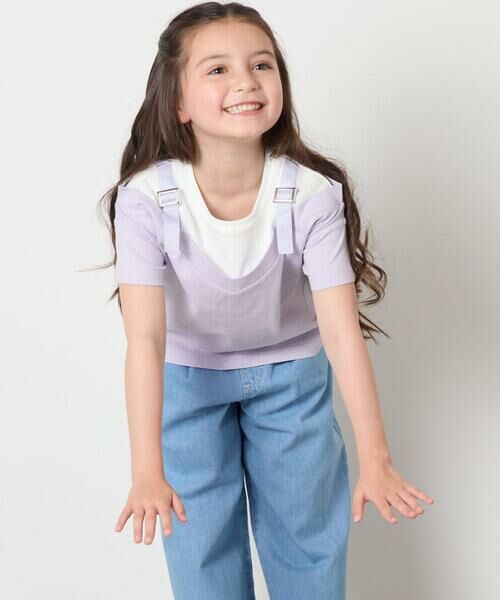 a.v.v / アー・ヴェ・ヴェ カットソー | 【接触冷感/ジメジメ対策】[100-160]バックル付きイレイヤード風Ｔシャツ | 詳細2