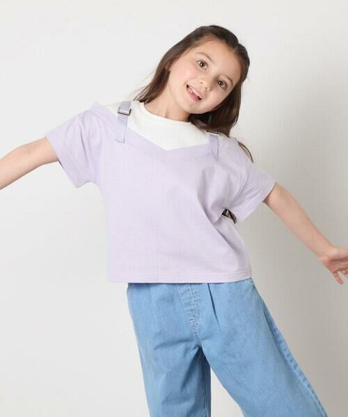 a.v.v / アー・ヴェ・ヴェ カットソー | 【接触冷感/ジメジメ対策】[100-160]バックル付きイレイヤード風Ｔシャツ | 詳細3