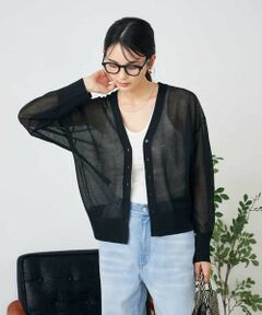 a.v.v / アー・ヴェ・ヴェ カーディガン・ボレロ | シアーVネックカーディガン