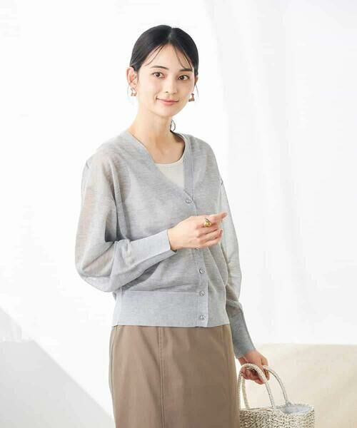a.v.v / アー・ヴェ・ヴェ カーディガン・ボレロ | シアーVネックカーディガン | 詳細1