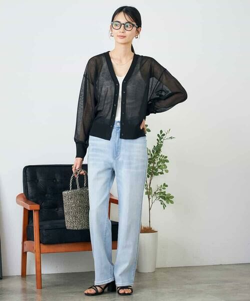 a.v.v / アー・ヴェ・ヴェ カーディガン・ボレロ | シアーVネックカーディガン | 詳細17