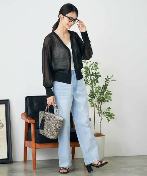 a.v.v / アー・ヴェ・ヴェ カーディガン・ボレロ | シアーVネックカーディガン | 詳細18