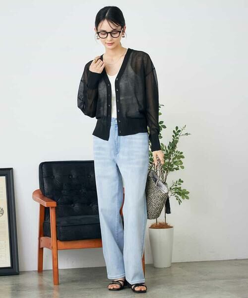 a.v.v / アー・ヴェ・ヴェ カーディガン・ボレロ | シアーVネックカーディガン | 詳細20