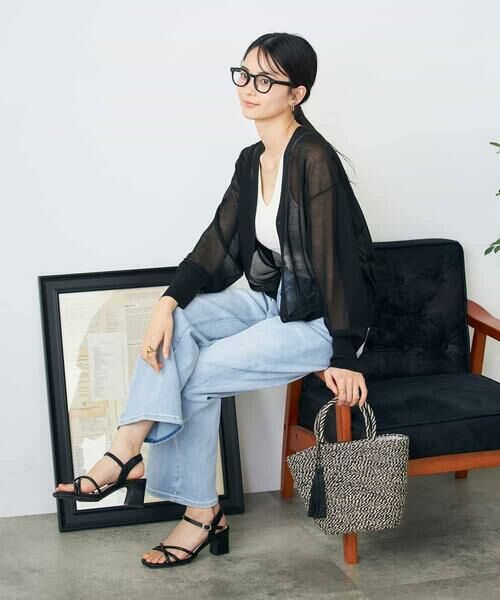 a.v.v / アー・ヴェ・ヴェ カーディガン・ボレロ | シアーVネックカーディガン | 詳細24