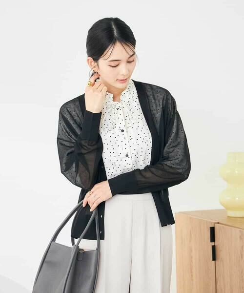 a.v.v / アー・ヴェ・ヴェ カーディガン・ボレロ | シアーVネックカーディガン | 詳細29