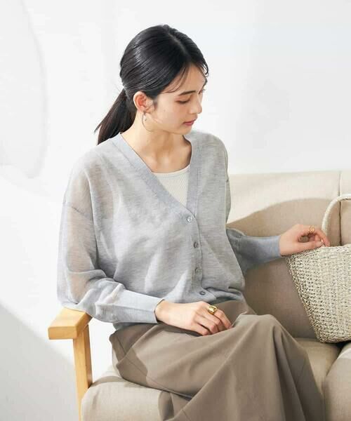 a.v.v / アー・ヴェ・ヴェ カーディガン・ボレロ | シアーVネックカーディガン | 詳細6