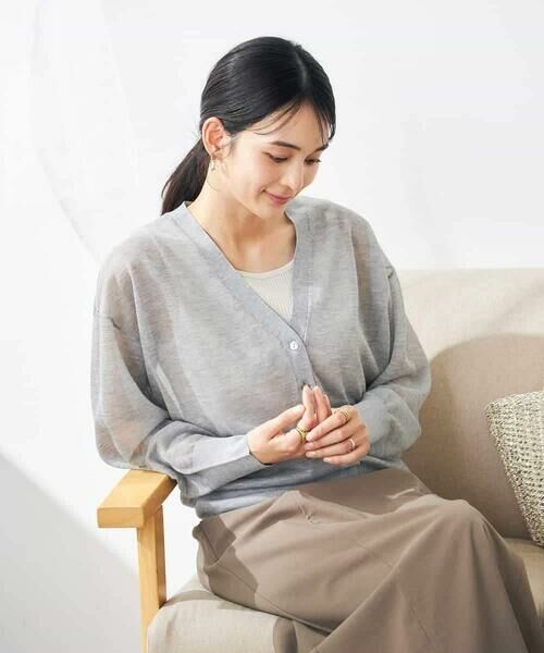 a.v.v / アー・ヴェ・ヴェ カーディガン・ボレロ | シアーVネックカーディガン | 詳細7