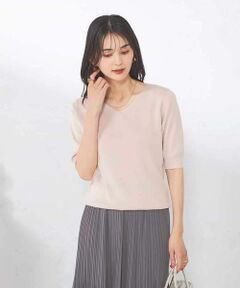 a.v.v / アー・ヴェ・ヴェ ニット・セーター | 【接触冷感】ラメVネックパフスリーブニット