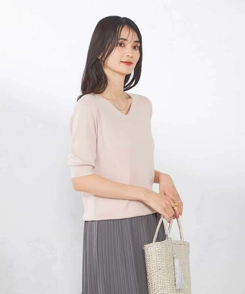 a.v.v / アー・ヴェ・ヴェ ニット・セーター | 【接触冷感】ラメVネックパフスリーブニット | 詳細1