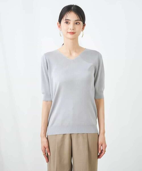 a.v.v / アー・ヴェ・ヴェ ニット・セーター | 【接触冷感】ラメVネックパフスリーブニット | 詳細20