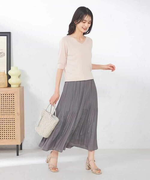 a.v.v / アー・ヴェ・ヴェ ニット・セーター | 【接触冷感】ラメVネックパフスリーブニット | 詳細3