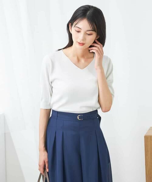 a.v.v / アー・ヴェ・ヴェ ニット・セーター | 【接触冷感】ラメVネックパフスリーブニット | 詳細7