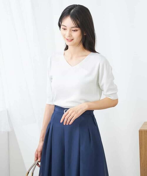 a.v.v / アー・ヴェ・ヴェ ニット・セーター | 【接触冷感】ラメVネックパフスリーブニット | 詳細8