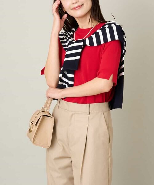 a.v.v / アー・ヴェ・ヴェ ニット・セーター | 【洗える/UVカット】クルーネックニット(レッド)