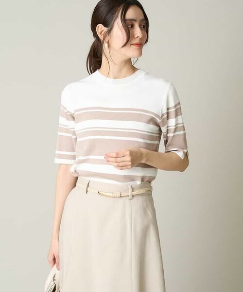 a.v.v / アー・ヴェ・ヴェ ニット・セーター | 【洗える/UVカット】クルーネックニット(ベージュ)