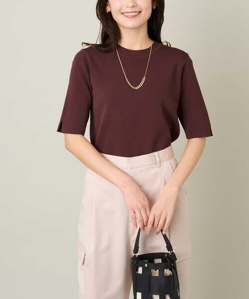 a.v.v / アー・ヴェ・ヴェ ニット・セーター | 【洗える/UVカット】クルーネックニット(ブラウン)