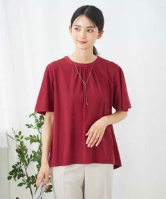 a.v.v / アー・ヴェ・ヴェ カットソー | 【接触冷感/UVカット】ギャザーネックフレアスリーブトップス