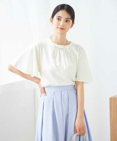 a.v.v / アー・ヴェ・ヴェ カットソー | 【接触冷感/UVカット】ギャザーネックフレアスリーブトップス