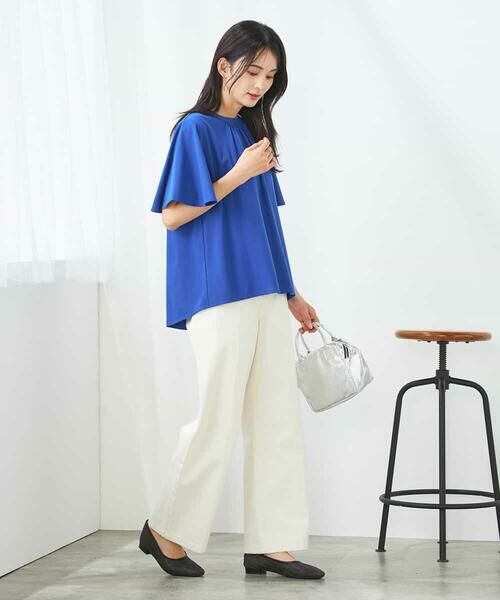 a.v.v / アー・ヴェ・ヴェ カットソー | 【接触冷感/UVカット】ギャザーネックフレアスリーブトップス | 詳細10