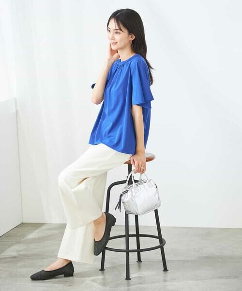 a.v.v / アー・ヴェ・ヴェ カットソー | 【接触冷感/UVカット】ギャザーネックフレアスリーブトップス | 詳細11