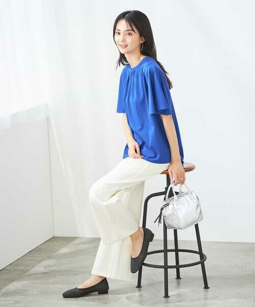 a.v.v / アー・ヴェ・ヴェ カットソー | 【接触冷感/UVカット】ギャザーネックフレアスリーブトップス | 詳細12